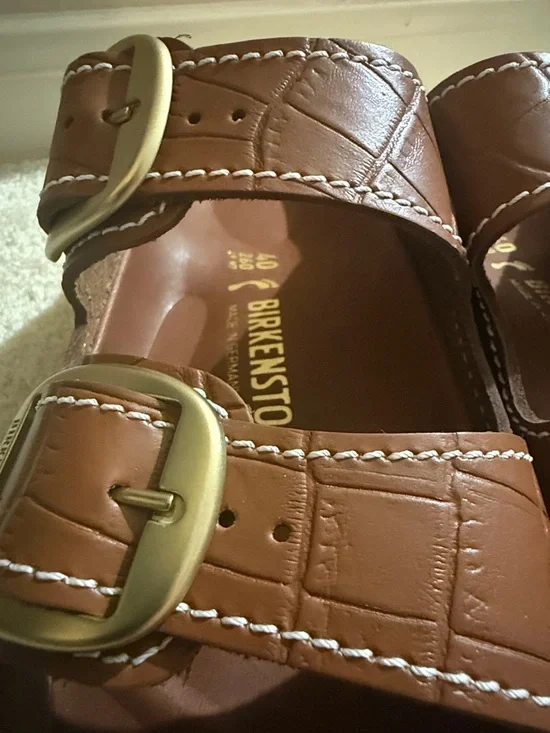 NWOT Birkenstock Staud collab Arizona Big Buckle Croc Slide Sandal size 40 - Picture 13 of 13